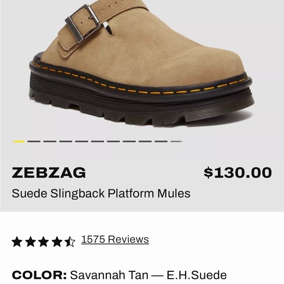 Dr. Martens Zebzag Suede Platform Mules 10 Ladies / 9 Mens NEW - Picture 3 of 14